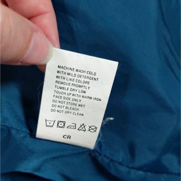 VNTG COLUMBIA Womens Bugaboo Jacket SZ L Zip Snap Button Windbreaker Collar Blue - Picture 11 of 13